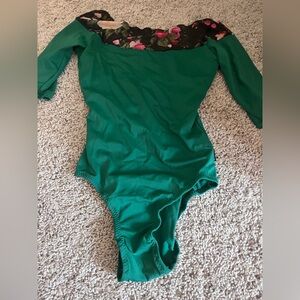 Green Floral Royal Leotard